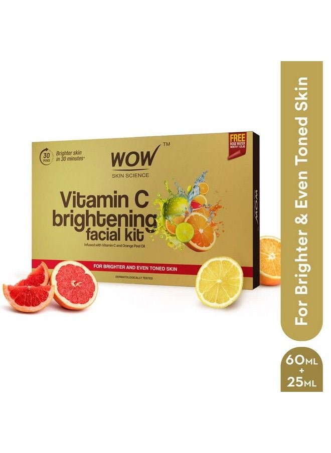 WOW Skin Science - Vitamin C Brightening Facial Kit With Rose Water ; For All Skin Types ; 6 Easy Steps ; For Brighter And Even Toned Skin ;For Men & Women ; Pack Of 7 - Image 1