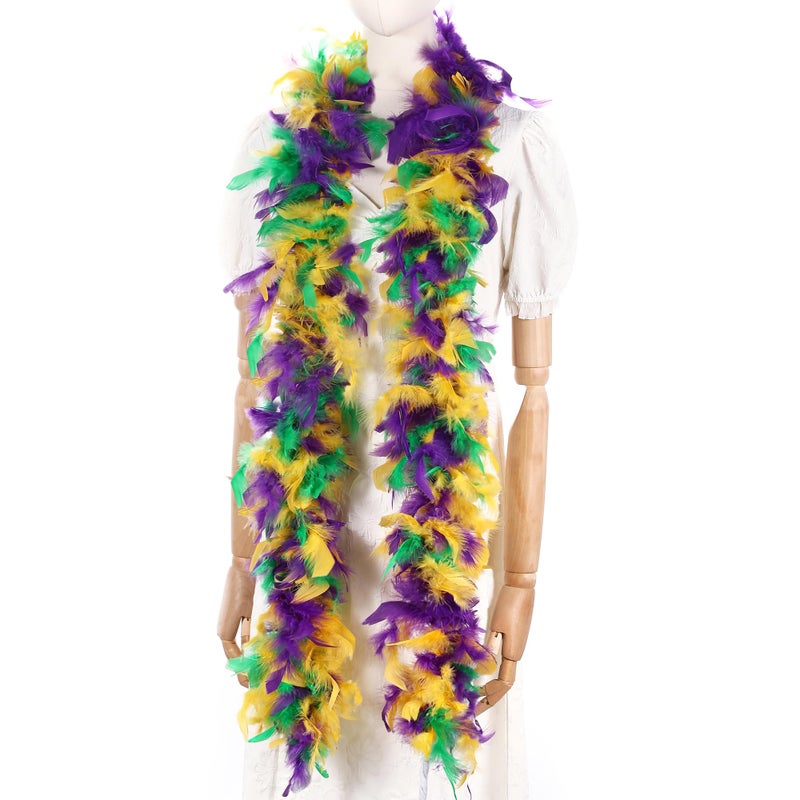 Larryhot 80g Mardi Gras Feather Boa - 2 Yards Boa Feathers for Party, Christmas, Masquerade Party, Carnival, Concert and Home Decoration - Image 1