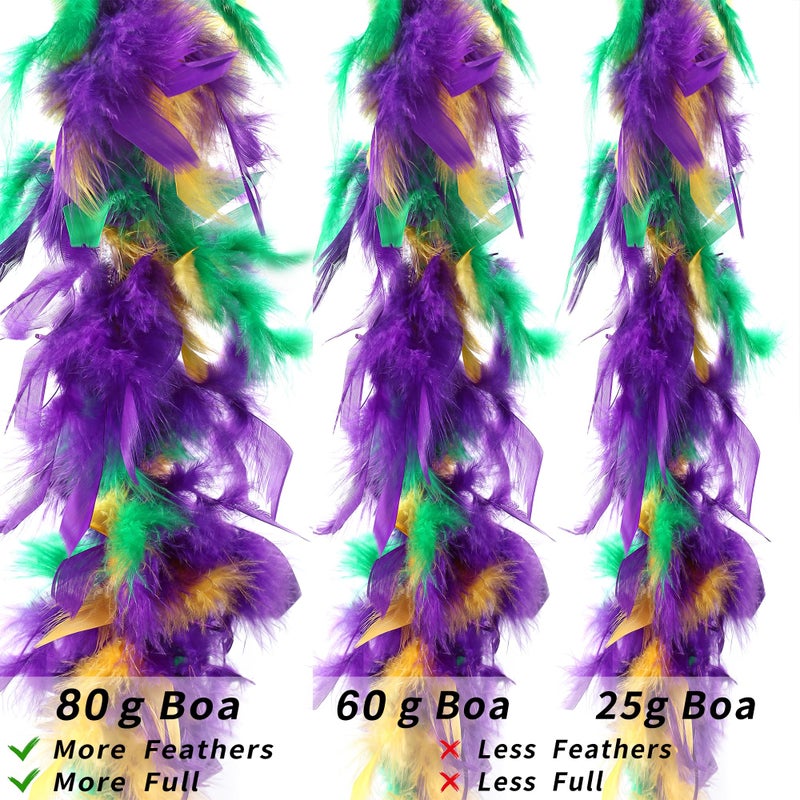 Larryhot 80g Mardi Gras Feather Boa - 2 Yards Boa Feathers for Party, Christmas, Masquerade Party, Carnival, Concert and Home Decoration - Image 4