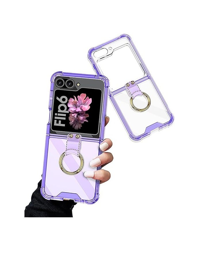 Generic - Case for Samsung Galaxy Z Flip 6 2024 with Ring, with Screen Protector, Anti-Fall Shockproof Protective Phone Cover Case Compatible with Galaxy Z Flip 6 Case 5G - Image 1