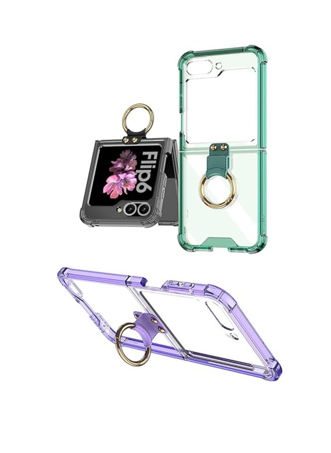 Generic - Case for Samsung Galaxy Z Flip 6 2024 with Ring, with Screen Protector, Anti-Fall Shockproof Protective Phone Cover Case Compatible with Galaxy Z Flip 6 Case 5G - Image 1