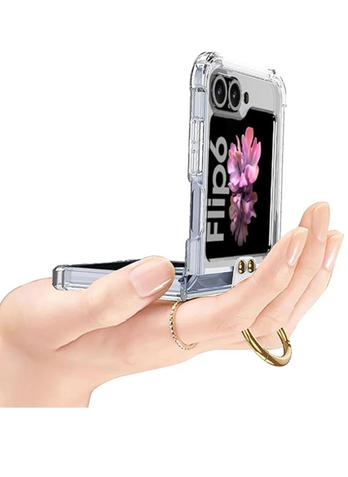 Generic - Case for Samsung Galaxy Z Flip 6 2024 with Ring, with Screen Protector, Anti-Fall Shockproof Protective Phone Cover Case Compatible with Galaxy Z Flip 6 Case 5G - Image 1