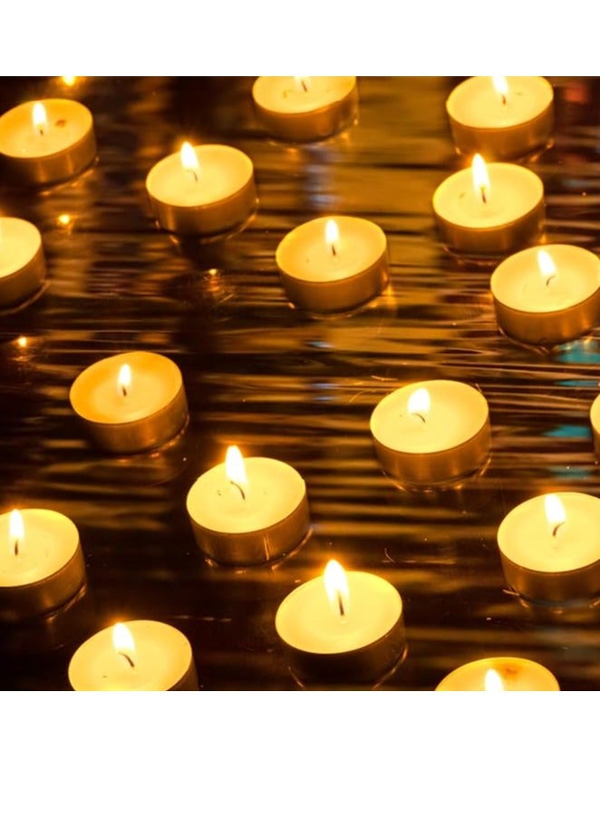 Tea Lights Candles 100 Pack Unscented Tealight Candles Bulk for Wedding Christmas Home Decorative Outdoor - 4 Hour Burn Time - Image 1