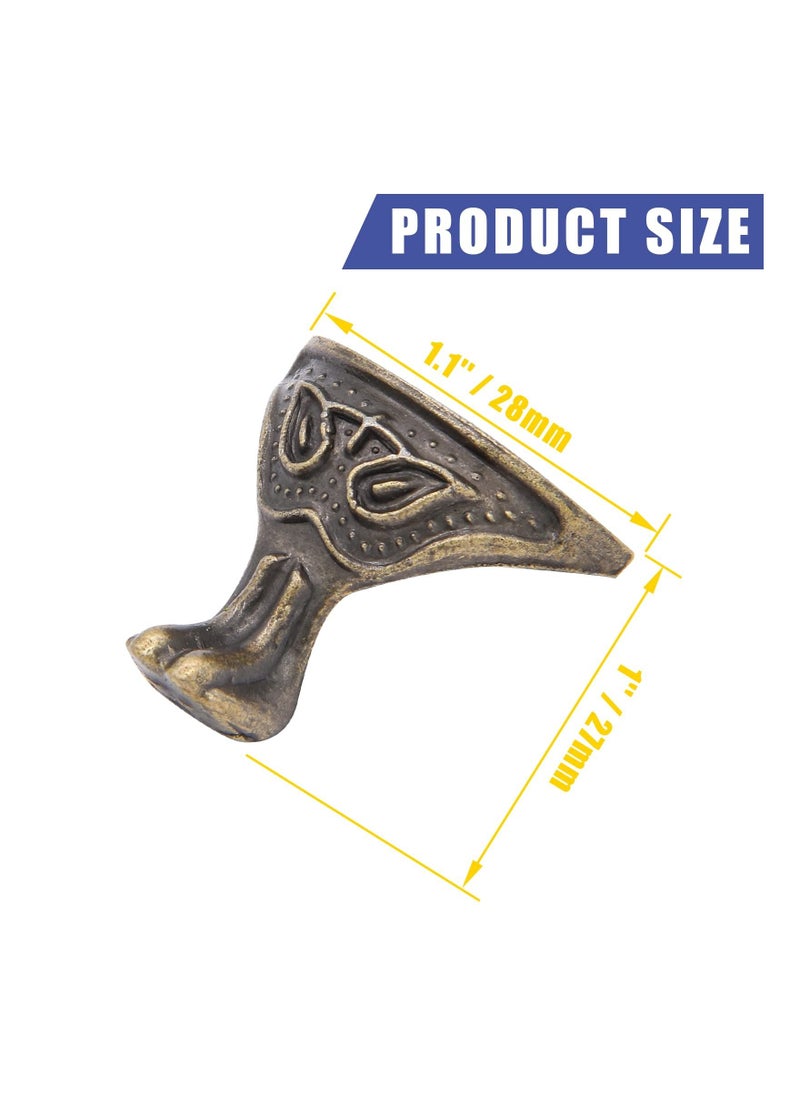 SYOSI - 20 Pieces Antique Jewelry Box Legs with Screws, Retro Design Decorative Box Feet Metal Support Feet Bronze Box Feet Antique Design Jewelry Box Legs for Cases Jewelry Boxes Toolbox(1.1 x 1.06 Inch) - Image 1