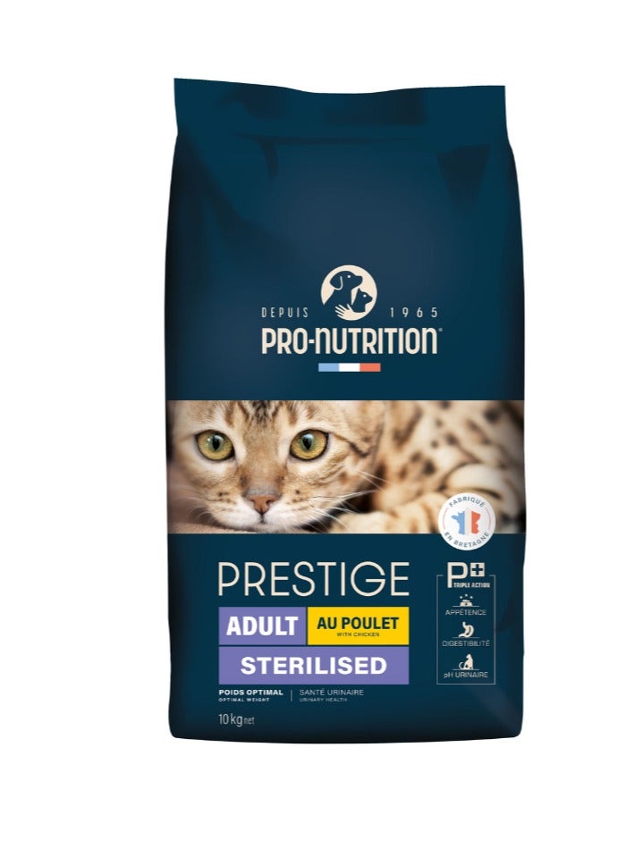 PRO NUTRITION Prestige Cat Adult Sterilised Chicken 10Kg - Image 1