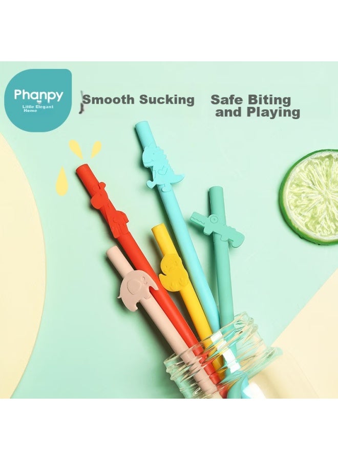 Xiaoya Elephant Xiaoya Xiang Silicone Straw For Children, Non-disposable Baby Straw, Soft Cartoon Straw For Drinking Water - Image 2
