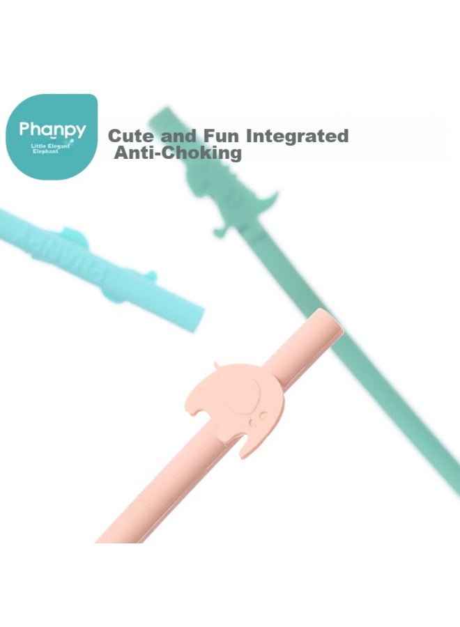 Xiaoya Elephant Xiaoya Xiang Silicone Straw For Children, Non-disposable Baby Straw, Soft Cartoon Straw For Drinking Water - Image 3