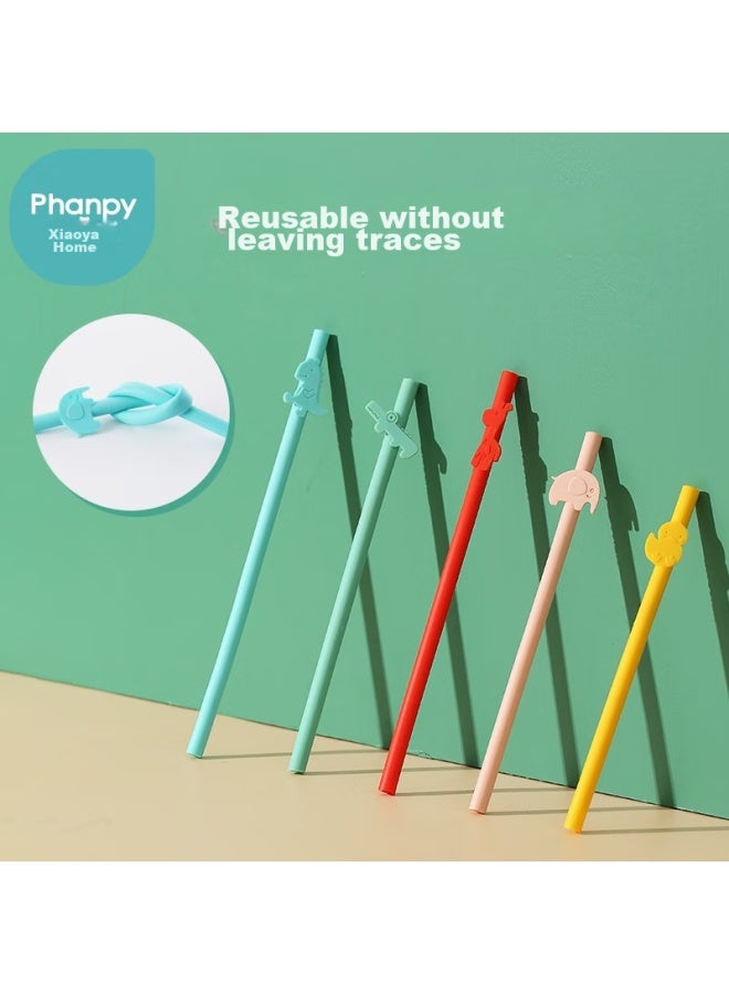 Xiaoya Elephant Xiaoya Xiang Silicone Straw For Children, Non-disposable Baby Straw, Soft Cartoon Straw For Drinking Water - Image 5