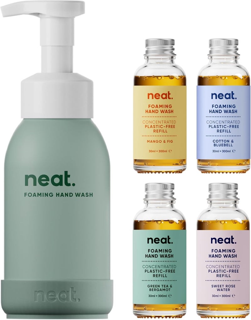 Neat EcoFriendly Foaming Hand Wash 4 Refills Moisturising Foaming Hand Soap Gentle Sustainable Hand Wash Soap Set for Home Office