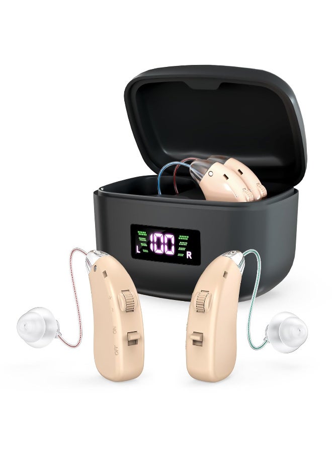 CHUNHUA Rechargeable Hearing Aids for Seniors, Noise Cancelling, Invisible Digital Sound Amplifier with Charging Case  - Image 2