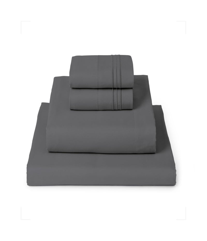 Mellanni California King Sheets Set  4 PC Iconic Collection Bedding  Hotel Luxury Extra Soft Cooling Bed Sheets  Wrinkle Fade Stain Resistant Cal King Gray