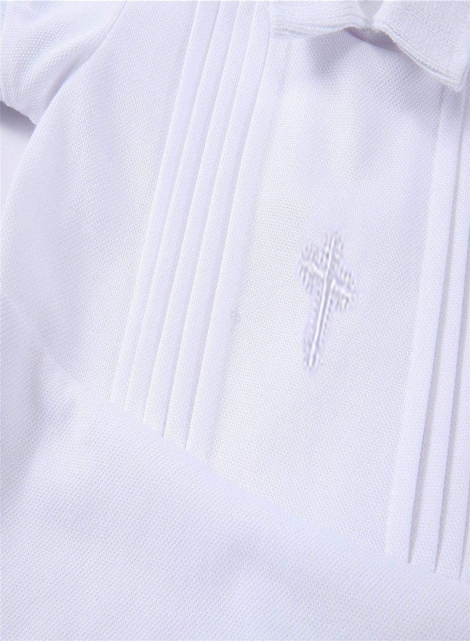 Bow Dream 3 pcs Baby Boy Baptism Outfit with Hat and Shoes Long Sleeve White 3-6 Months - Image 3