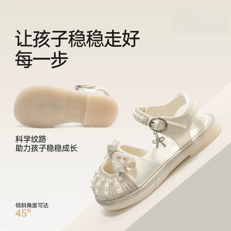 Girls' Sandals Shining Princess Shoes Summer Children'S Bow Crystal Shoes Baby Girl'S Shoes - Image 5