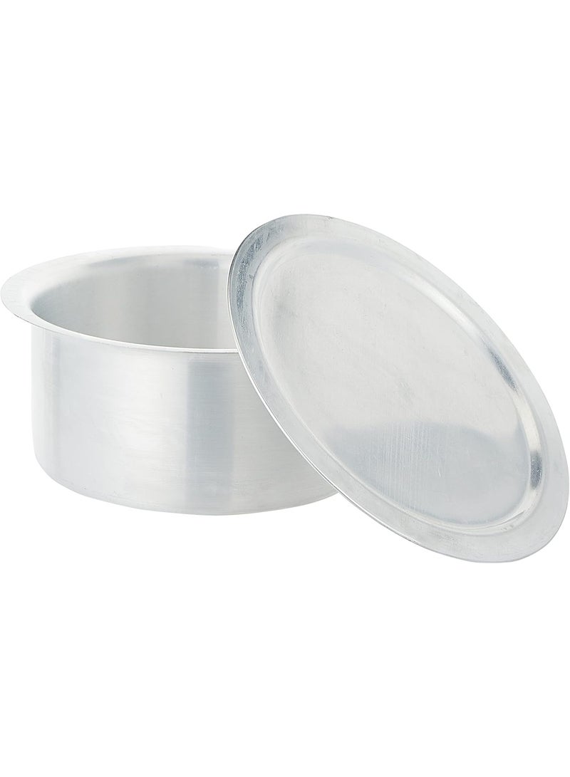 RAJ Set of 5 aluminum pots with flat, saucer-shaped lids, made in India, sizes 12/16/20/24/28 cm - Image 4