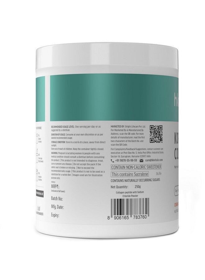 HEALTHKART مكمل كولاجين البحر الكوري من هيلث كارت (برتقال، 250 جرام) | مكمل للنساء والرجال | يعزز صحة البشرة والشعر والأظافر، مسحوق، 1 حبة، 25 حصة - Image 3