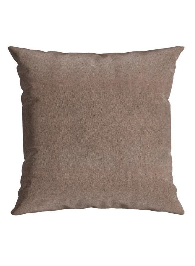 Donatella Plain Canvas Fabric Square Shaped Decorative Cushion Brown 43 x 43 cm 461087