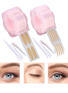 HS Eyelid Tape, Invisible Double Eyelid Lift Strips Instant Eyelid Stickers, Self-Adhesive Eye Tapes Fiber For Hooded Droopy Uneven Mono-Eyelids, Big Eye Tools With Fork Rods And Tweezers 1200 PCS  - Image 1