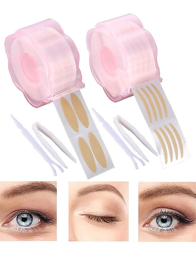 HS Eyelid Tape, Invisible Double Eyelid Lift Strips Instant Eyelid Stickers, Self-Adhesive Eye Tapes Fiber For Hooded Droopy Uneven Mono-Eyelids, Big Eye Tools With Fork Rods And Tweezers 1200 PCS  - Image 1