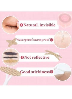 HS Eyelid Tape, Invisible Double Eyelid Lift Strips Instant Eyelid Stickers, Self-Adhesive Eye Tapes Fiber For Hooded Droopy Uneven Mono-Eyelids, Big Eye Tools With Fork Rods And Tweezers 1200 PCS  - Image 3