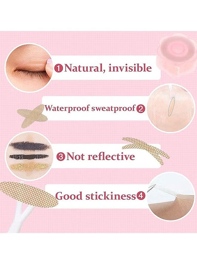 HS Eyelid Tape, Invisible Double Eyelid Lift Strips Instant Eyelid Stickers, Self-Adhesive Eye Tapes Fiber For Hooded Droopy Uneven Mono-Eyelids, Big Eye Tools With Fork Rods And Tweezers 1200 PCS  - Image 3