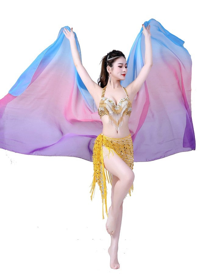 ZLTdream Women's Belly Dance Gradual Colorful Chiffon Scarf Veil 2.2 * 1.2M - Image 2