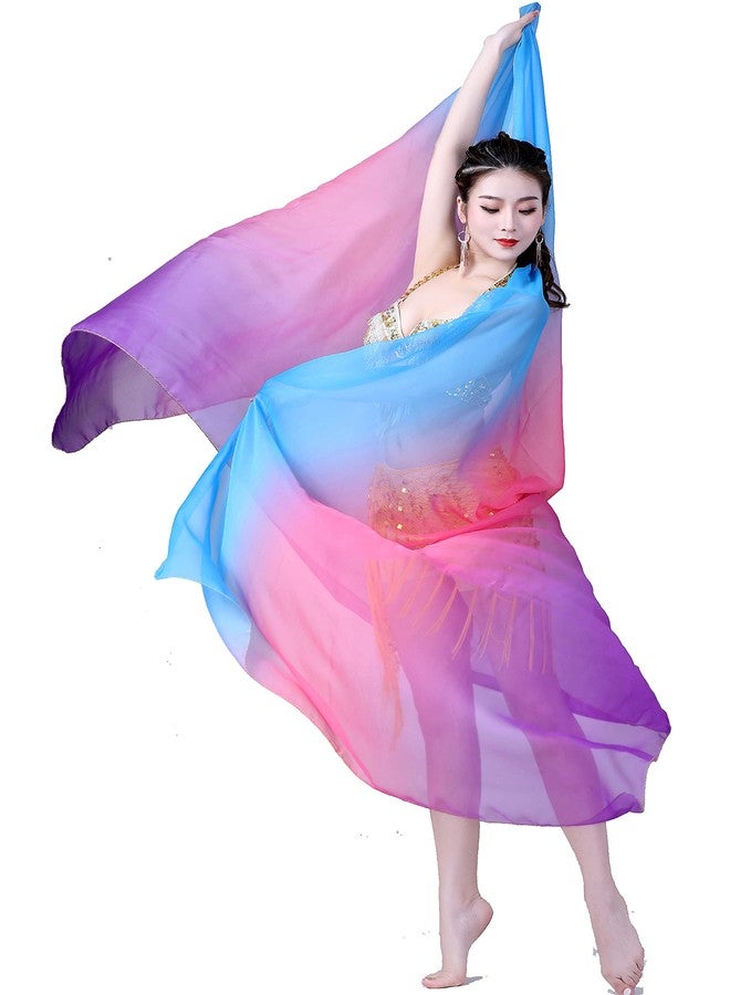 ZLTdream Women's Belly Dance Gradual Colorful Chiffon Scarf Veil 2.2 * 1.2M - Image 1