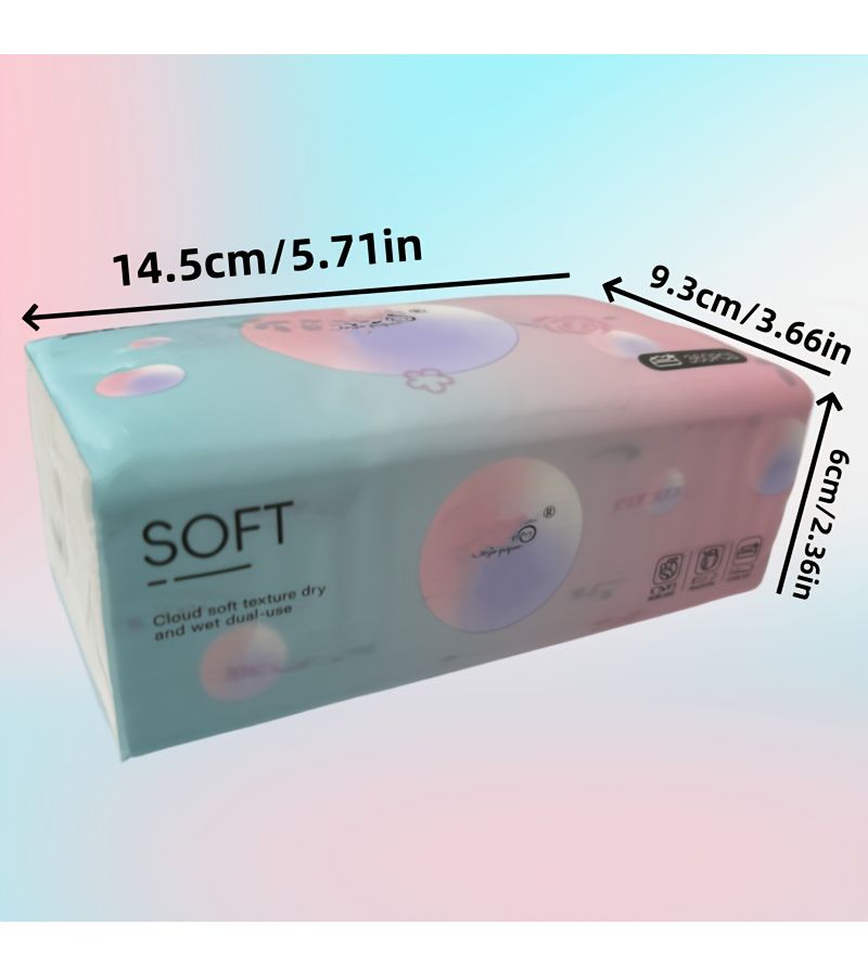2 Packs of 720 Sheets Premium Soft Absorbent 4D Embossed Illusion Color Facial Tissues No Fluorescent Dye Free Thick Paper for Kitchen Bathroom Living Room Daily Household Use - Image 3
