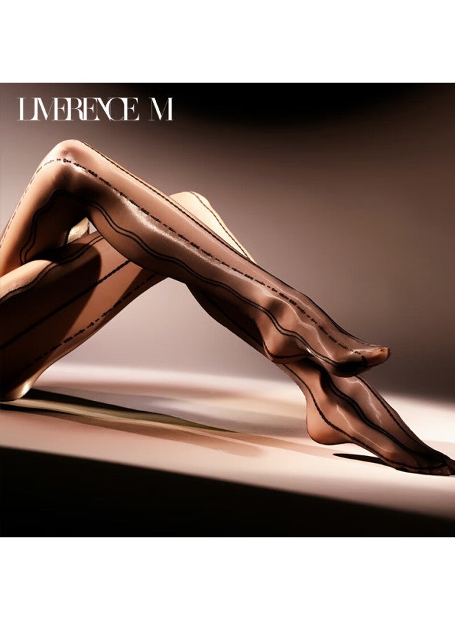 Limerence M Lace Jacquard Stockings Ultra-thin Black Silk Temptation Seamless Leggings Milky White 1 Pair L - Image 1