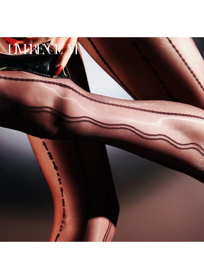 Limerence M Lace Jacquard Stockings Ultra-thin Black Silk Temptation Seamless Leggings Milky White 1 Pair L - Image 2