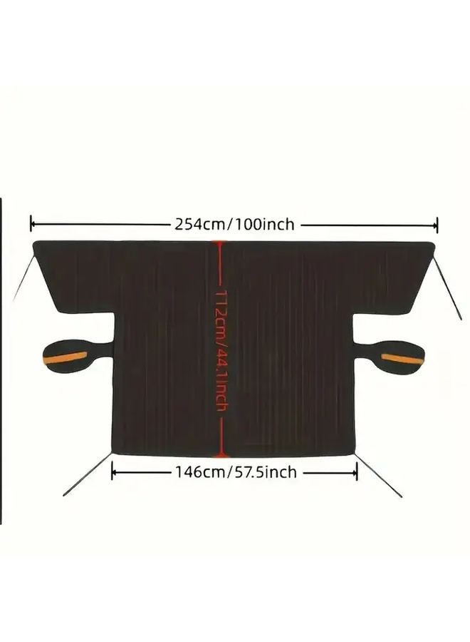 Universal Car Windshield Snow Cover Orange Ears 6 Magnets Reinforced Edges Elastic Bands Pink Visibility Design All Season Durable Protector for Trucks SUVs Weather Resistant - Image 2