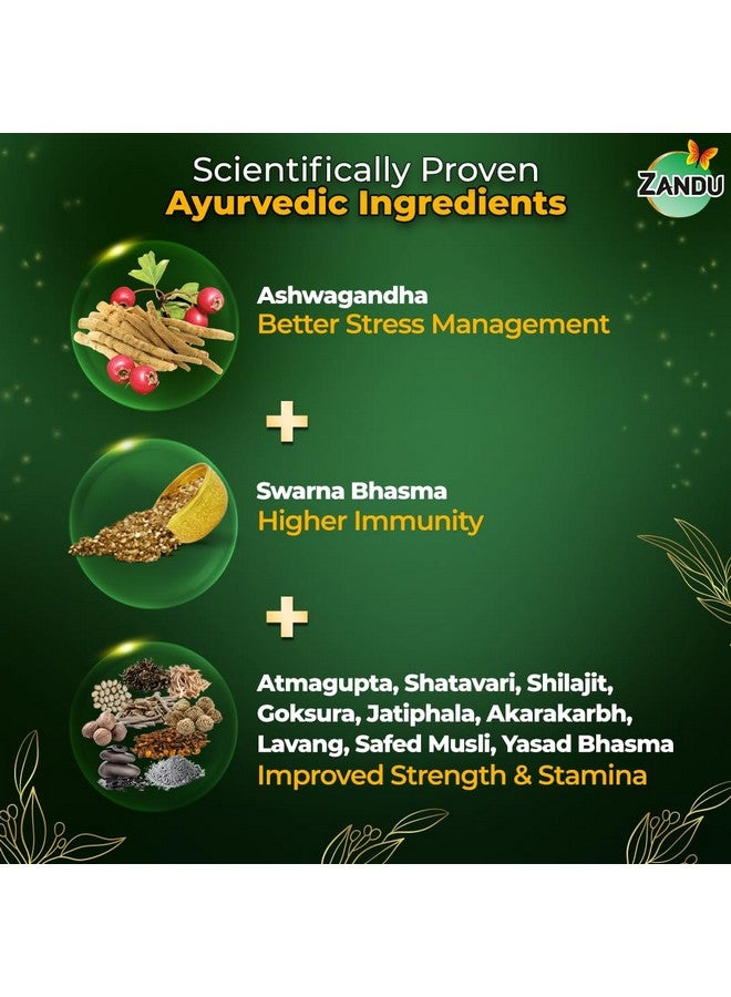 زاندو أشواغاندا جولد بلس | مصنوع من الذهب وأشواغاندا وسافيد موسلي وشيلاجيت ومكونات أيورفيدية أخرى | يساعد على تعزيز القدرة على التحمل ويقوي المناعة | 60 كبسولة - Image 3