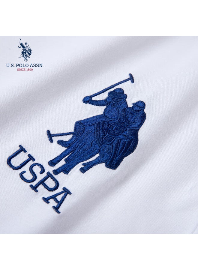 U.S. Polo Assn. U.s. Polo Assn. Men's Short Sleeve T-shirt Summer Pure Cotton White T-shirt Loose Round Neck Short Sleeve Men's Undershirt Pure White Xl  - Image 2