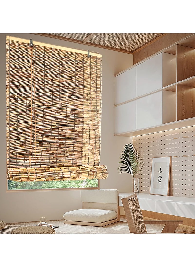 HOME TASTE Bamboo Roll-Up Blinds for Windows & Outdoors (100x200cm, Small) – Natural Reed Shades for Patio, Garden, Porch & Balcony – Light Filtering & Eco-Friendly Design  - Image 3