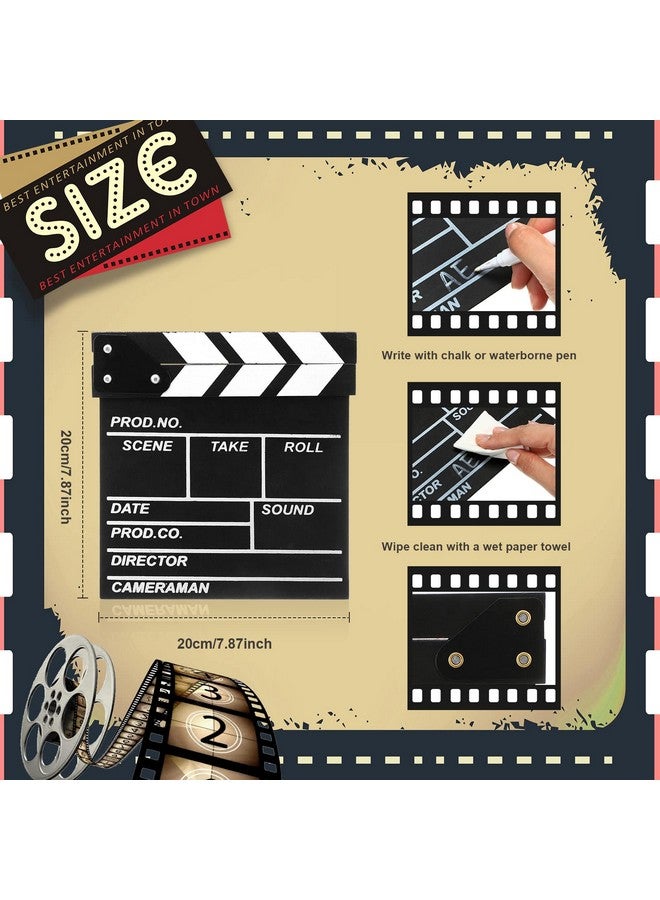 Tuanse Tuanse Movie Theater Decor Film Clapper Board Accessory and Marquee Light LED Star Sign Movie Props for Night Decorations Party Supplies  - Image 3