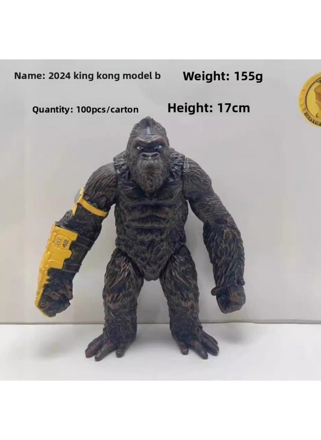 Godzilla Vs. King Kong 2024 Godzilla Mechanical Arm Scar Wang Shi Mu Ornaments Doll Hand-made Model-Color:Scar King