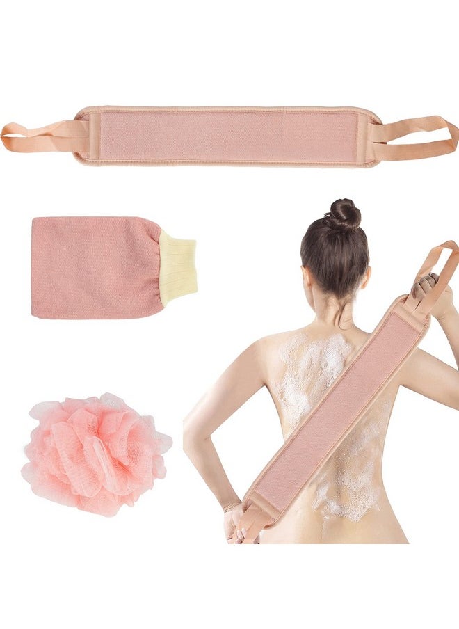 VIPITH - Exfoliating Back Scrubber For Shower3 Pcs Exfoliating Glove For Body Exfoliationbath Scrub Loofah Spongeexfoliating Back Brush Washer For Deep Cleanbath Shower Scrubber For Women - Image 1