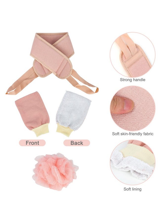 VIPITH - Exfoliating Back Scrubber For Shower3 Pcs Exfoliating Glove For Body Exfoliationbath Scrub Loofah Spongeexfoliating Back Brush Washer For Deep Cleanbath Shower Scrubber For Women - Image 1