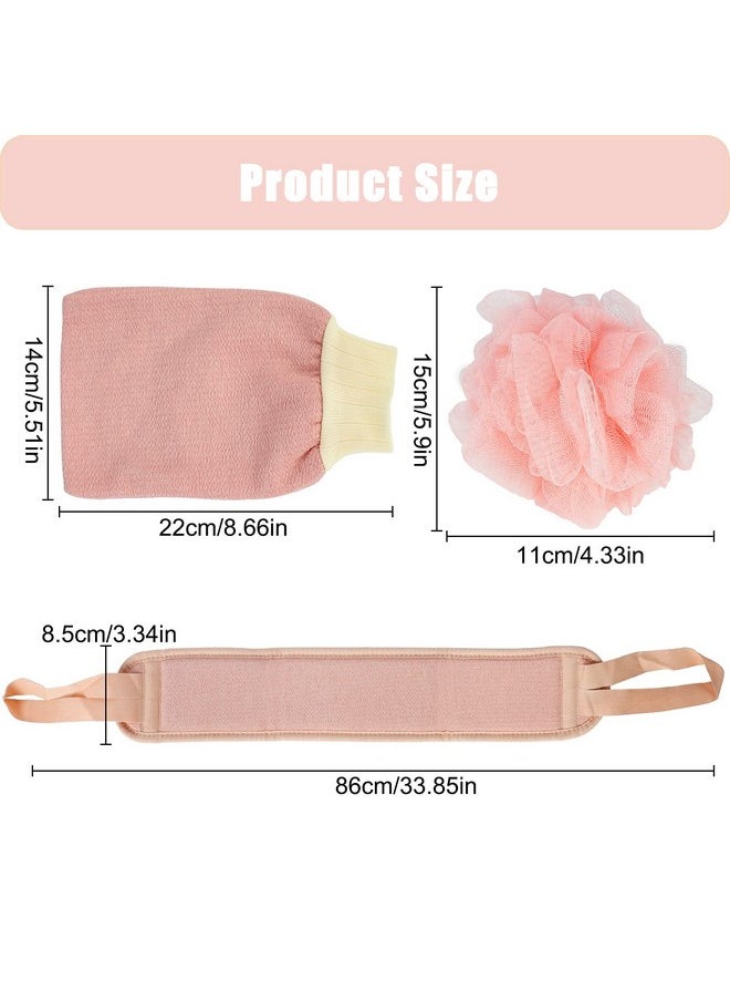 VIPITH - Exfoliating Back Scrubber For Shower3 Pcs Exfoliating Glove For Body Exfoliationbath Scrub Loofah Spongeexfoliating Back Brush Washer For Deep Cleanbath Shower Scrubber For Women - Image 1