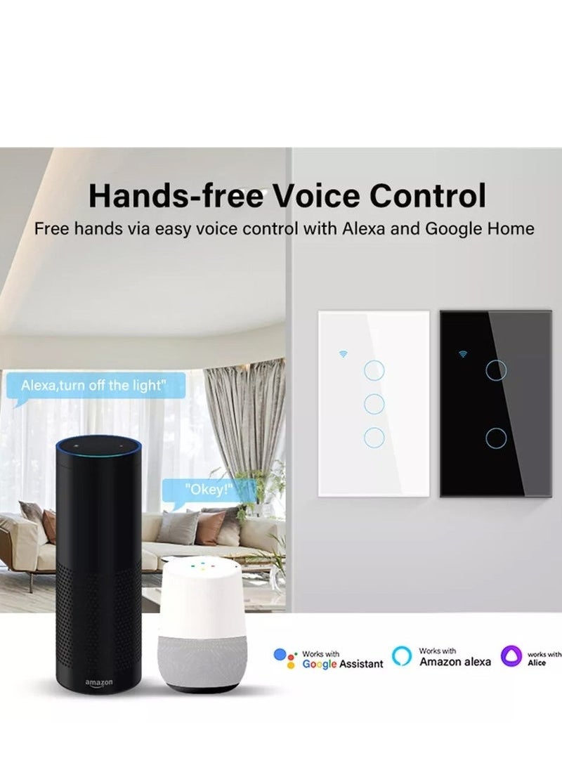 TUYA Tuya Smart WIFI 2 Gang Light Touch Switch Works with Amazon Alexa and Google Home  - Image 3