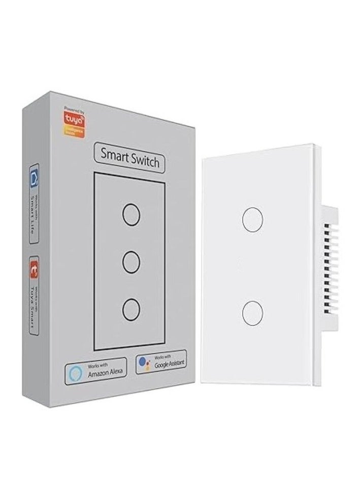 TUYA Tuya Smart WIFI 2 Gang Light Touch Switch Works with Amazon Alexa and Google Home  - Image 1