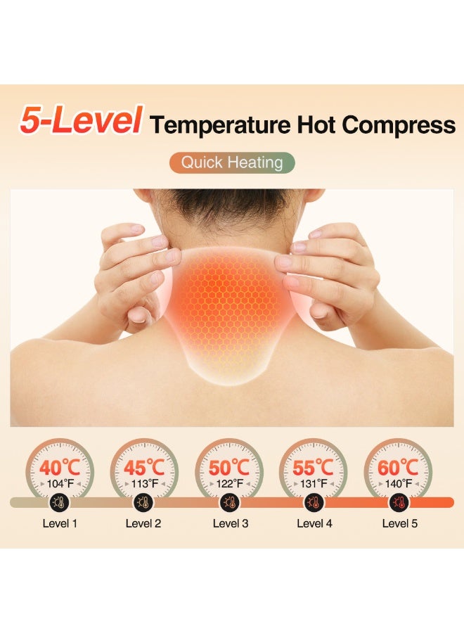 وسادة تدفئة الرقبة اللاسلكية، تدليك اهتزاز كهربائي، واقي للرقبة بخمسة مستويات تدفئة، تدفئة للرقبة والكتف، قابلة لإعادة الشحن، أفضل هدية (رمادي). - Image 5