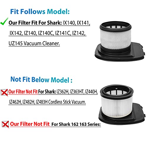 LANROON IX141 Filters Fit for Shark IX141 IX140 IZ140 IX142 IZ140C IZ142 UZ145 IZ141C IX141H WZ140 WZ250 Stick Vacuum, Replace Part 616FJ140 & 617FJ140, 2 Pack Filter 4 Pack Foam & Felt Filter Kit - Image 2