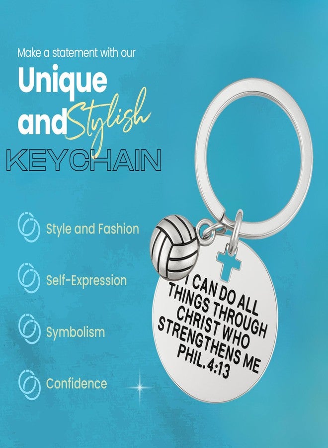 Infinity Collection SportyBella Volleyball Keychain I Can Do All Things Through Christ Phil 4:13 Engraved Charm Gift for Volleyball Players - Image 5