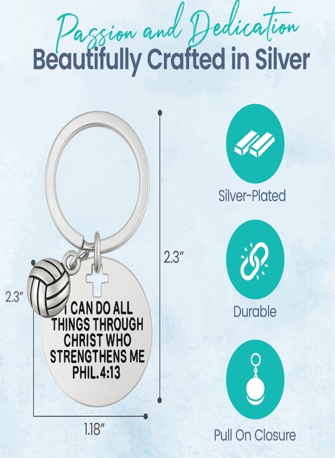 Infinity Collection SportyBella Volleyball Keychain I Can Do All Things Through Christ Phil 4:13 Engraved Charm Gift for Volleyball Players - Image 4