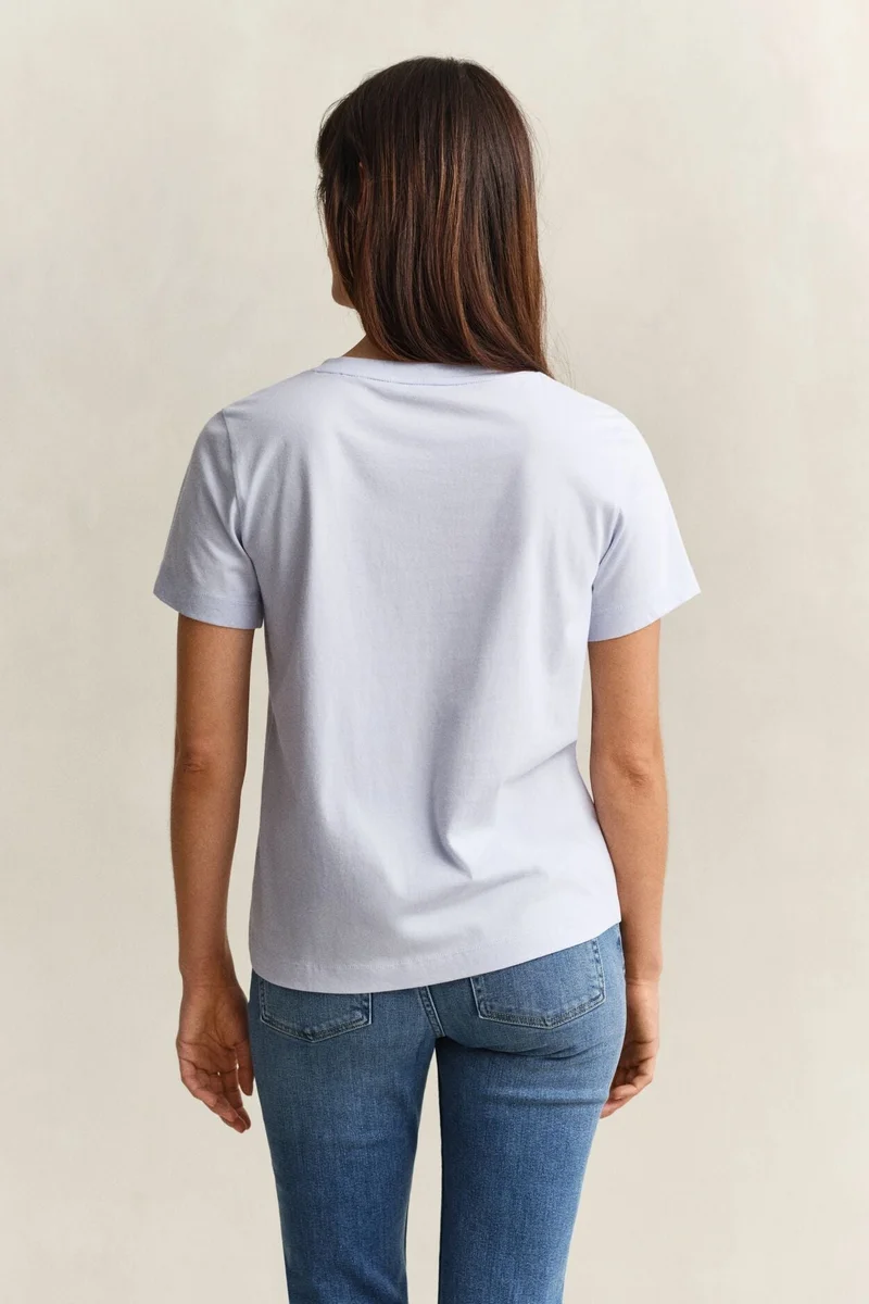 GANT  Regular Shield Short Sleeve V-Neck T-Shirt for Women | Best Price UAE