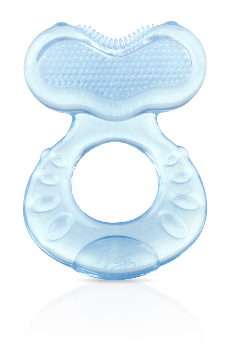 Nuby Silicone Teethe-eez Teether with Bristles, Includes Hygienic Case, Colors May Vary - Image 2