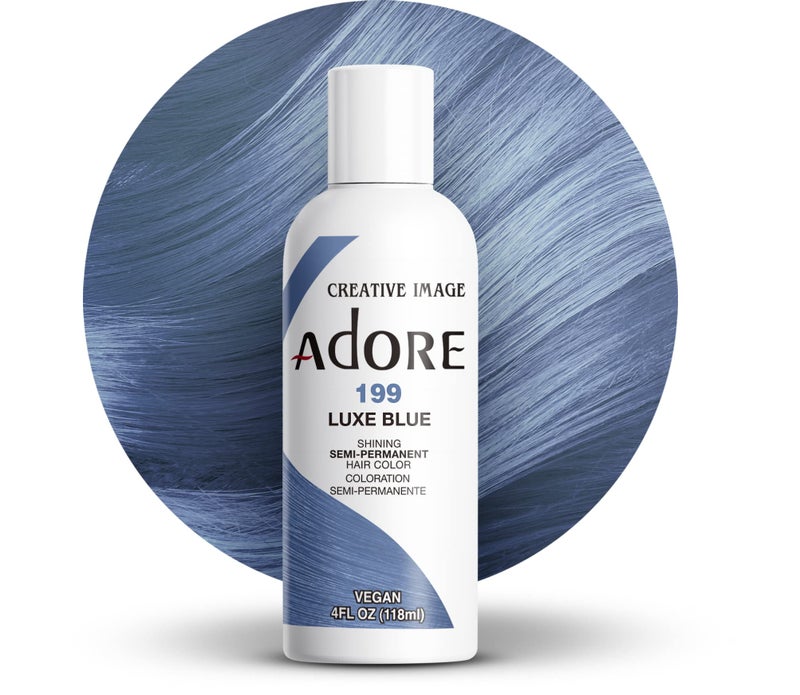 Adore Semi Permanent Hair Color (199 Luxe Blue) | Vegan & Cruelty-Free Blue Hair Dye | No Ammonia, No Peroxide, No Alcohol | 4 Fl Oz (Pack of 1) - Image 1