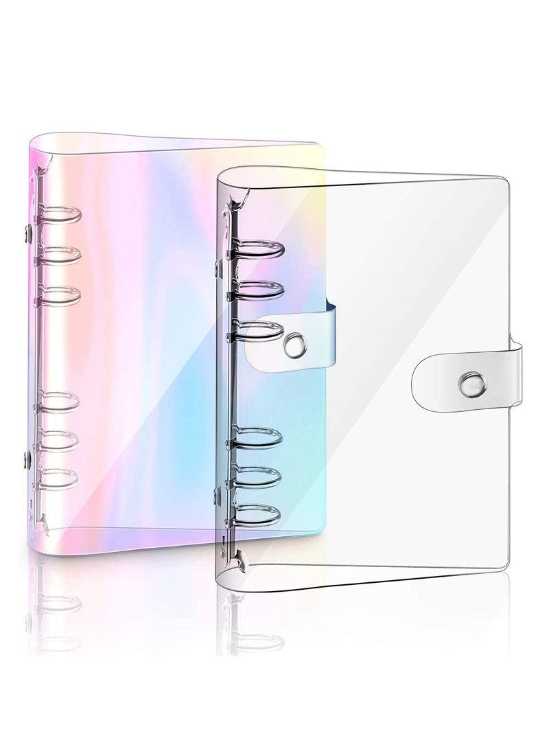 phomemo 2 PCS A5 Rainbow Soft PVC Notebook Binder, Refillable Paper PVC Binder, Loose Leaf Personal Planner Binder, Clear Soft PVC Notebook Cover  - Image 1
