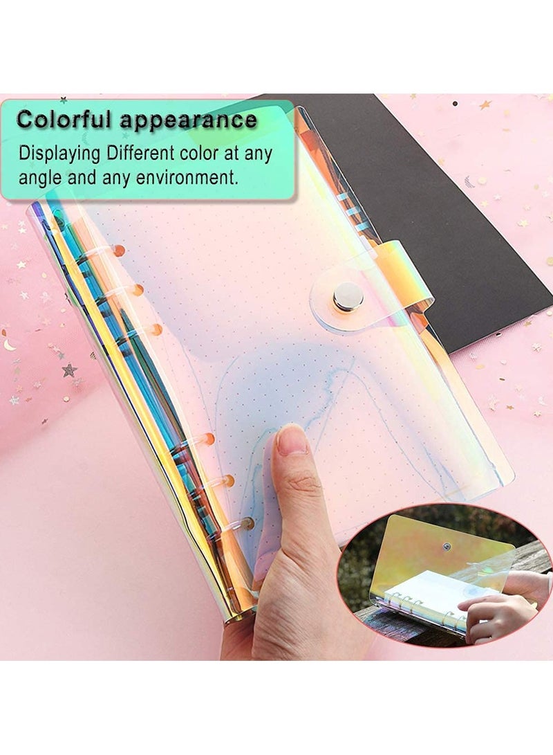 phomemo 2 PCS A5 Rainbow Soft PVC Notebook Binder, Refillable Paper PVC Binder, Loose Leaf Personal Planner Binder, Clear Soft PVC Notebook Cover  - Image 4