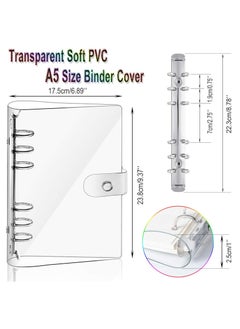 phomemo 2 PCS A5 Rainbow Soft PVC Notebook Binder, Refillable Paper PVC Binder, Loose Leaf Personal Planner Binder, Clear Soft PVC Notebook Cover  - Image 2